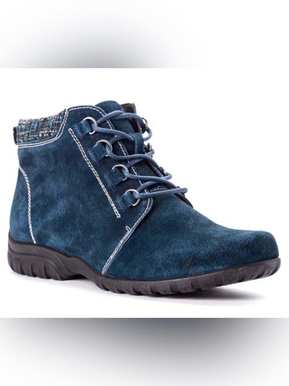 Propet Teal Suede Lace-Up Ankle Booties